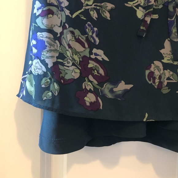 Converse | Navy Floral Short Sleeve Ruffle Print Fit & Flare Dress Size S - Picture 11 of 13